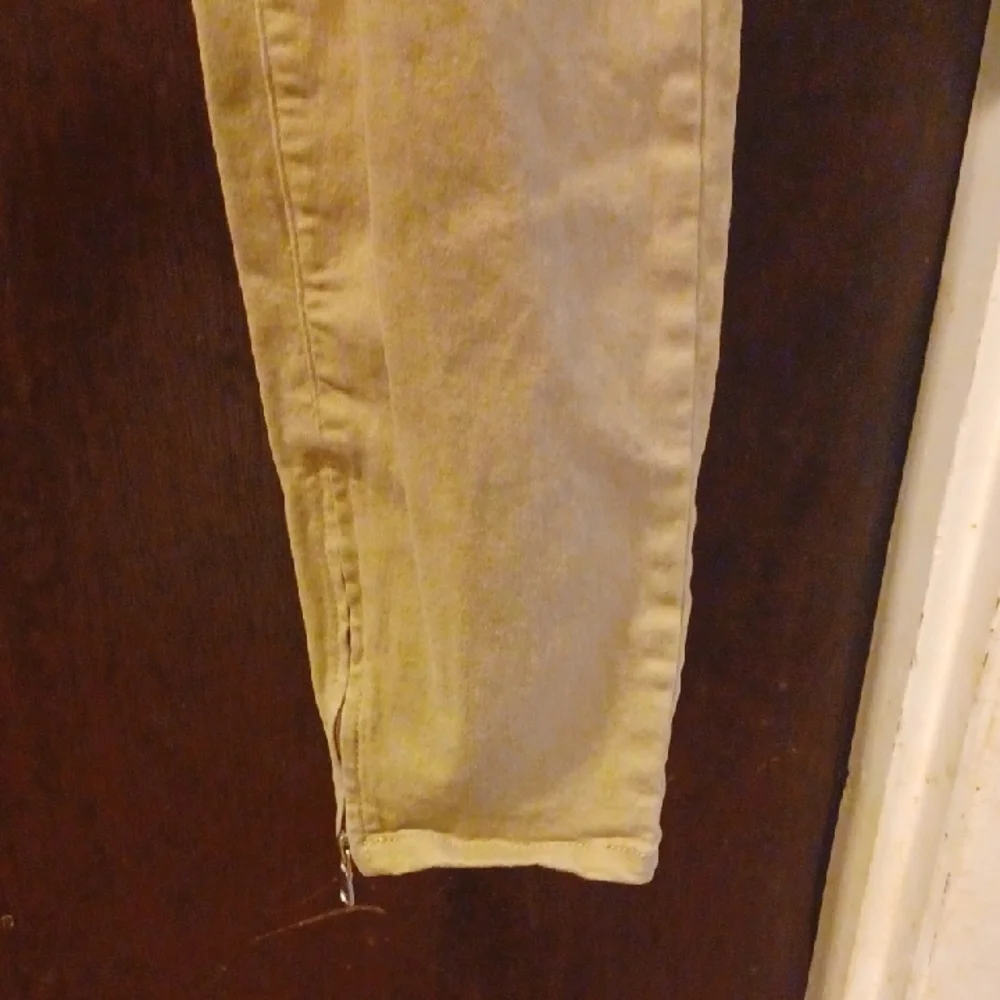 Fashion Nova Men Khaki Distressed Skinny Jeans Size 34